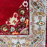 Vintage Turkish silk carpet handmade 74x146 cm