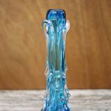 Vintage blown glass vase, blue vase, fat lava glass vase, interior decoration, collection