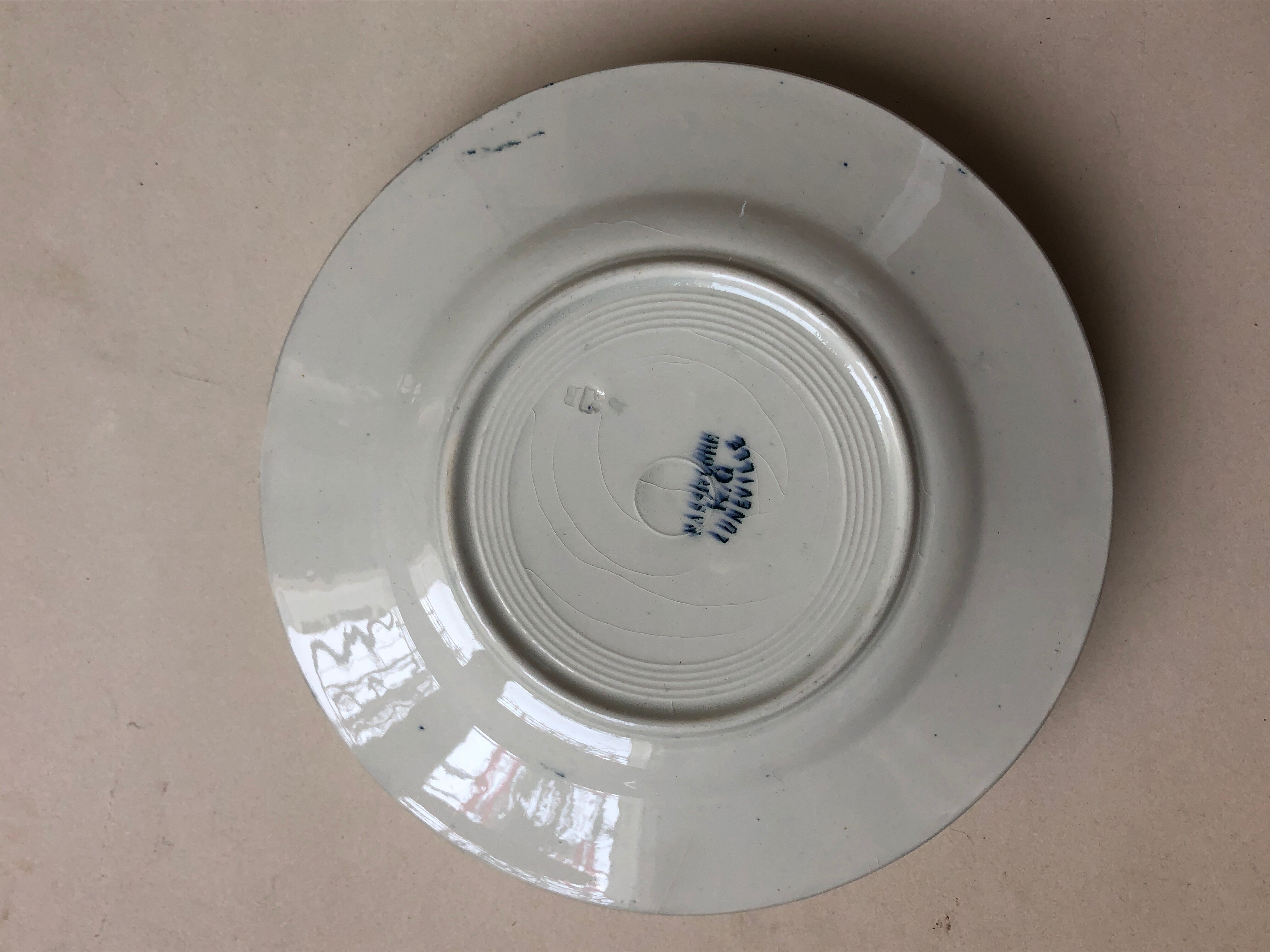 Set of 6 plates in faience Luneville model Passiflore