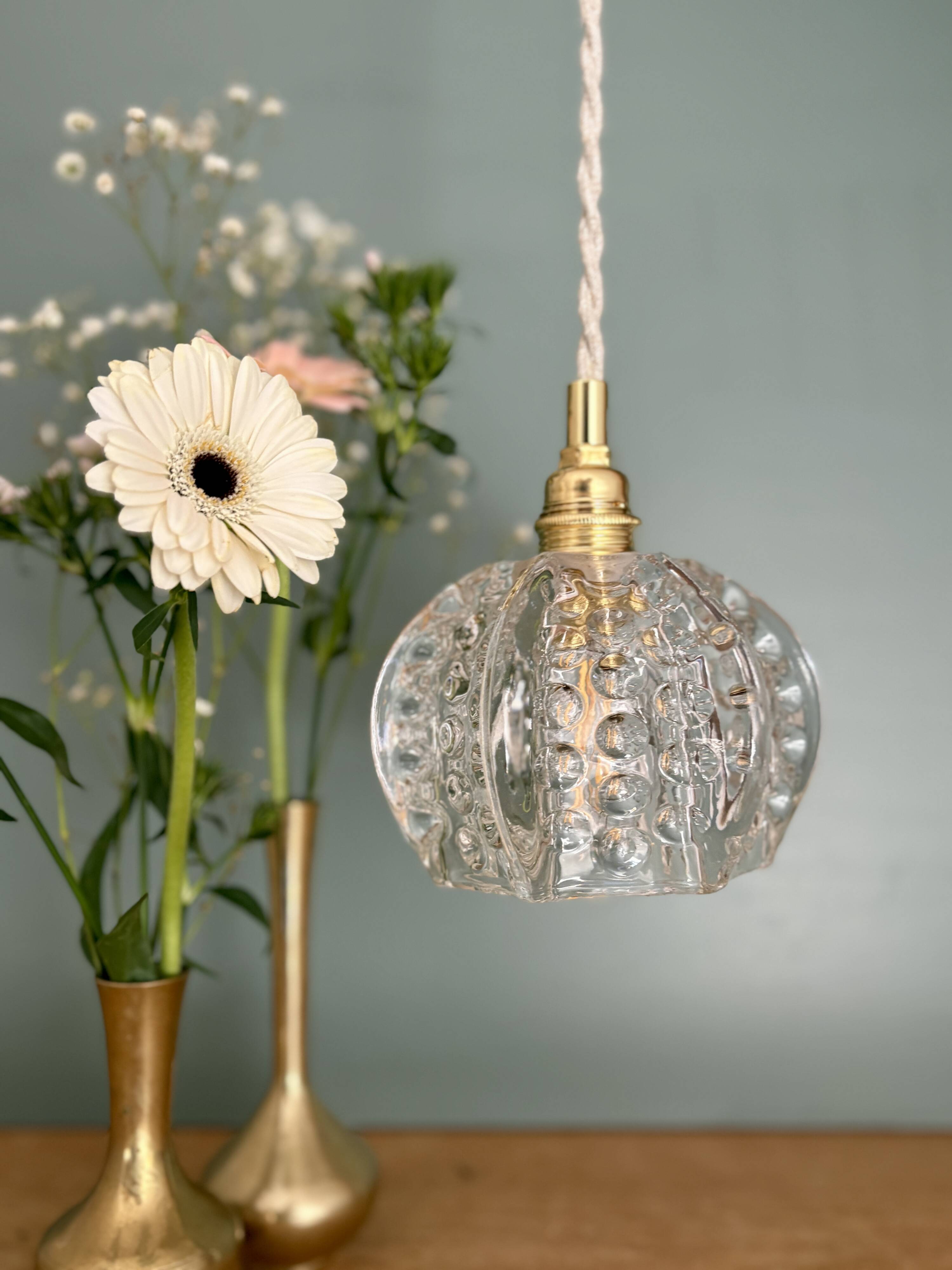 Vintage glass suspension globe