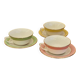 Set of 3 pastel mugs with vintage bowl