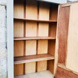 Art Deco sage green bonnetière wardrobe