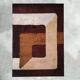 1970s Stunning Geometric Space Age Rug in Wool. Made in Italy