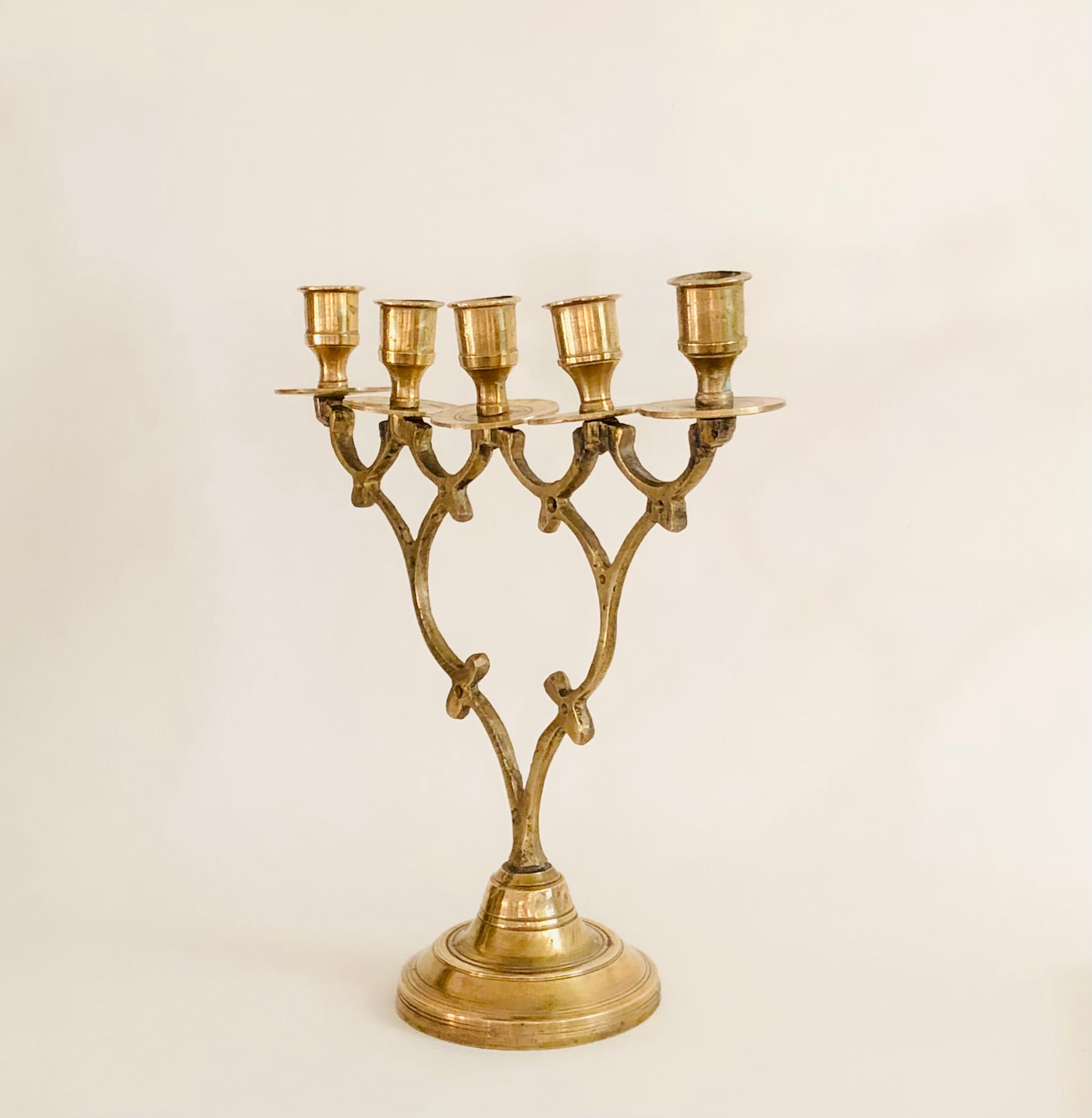 Chandelier ancien 5 branches en laiton