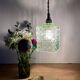 Vintage globe pendant light in green molded glass