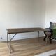 Folding industrial-style dining table