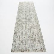 3x9 Shades Of Light Green & Black Vintage Runner Rug, 81x275Cm