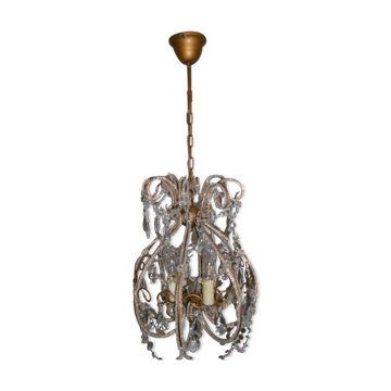 Lustre montgolfière à pampilles