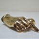hand bronze paperweight pen holder early XXth