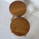 Pair of Pierre Chapo elm stools S31