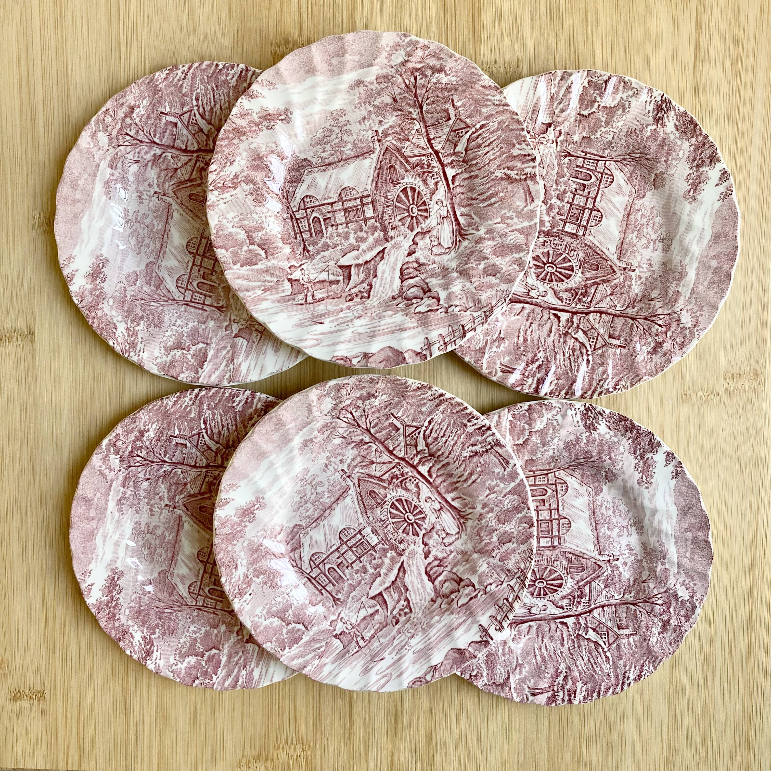 6 assiettes dessert vintage - Staffordshire A. Meakin