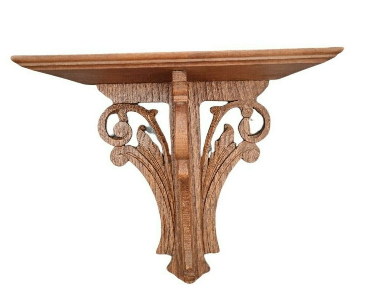 Openwork wooden wall shelf