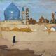 Orientalist painting "The mosque" 30's + Montparnasse frame