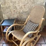 Rocking chair with cane seat and backrest
