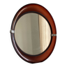 Oval mirror in chrome and plexiglass