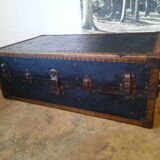 Old cabin trunk, suitcase. height 103cm