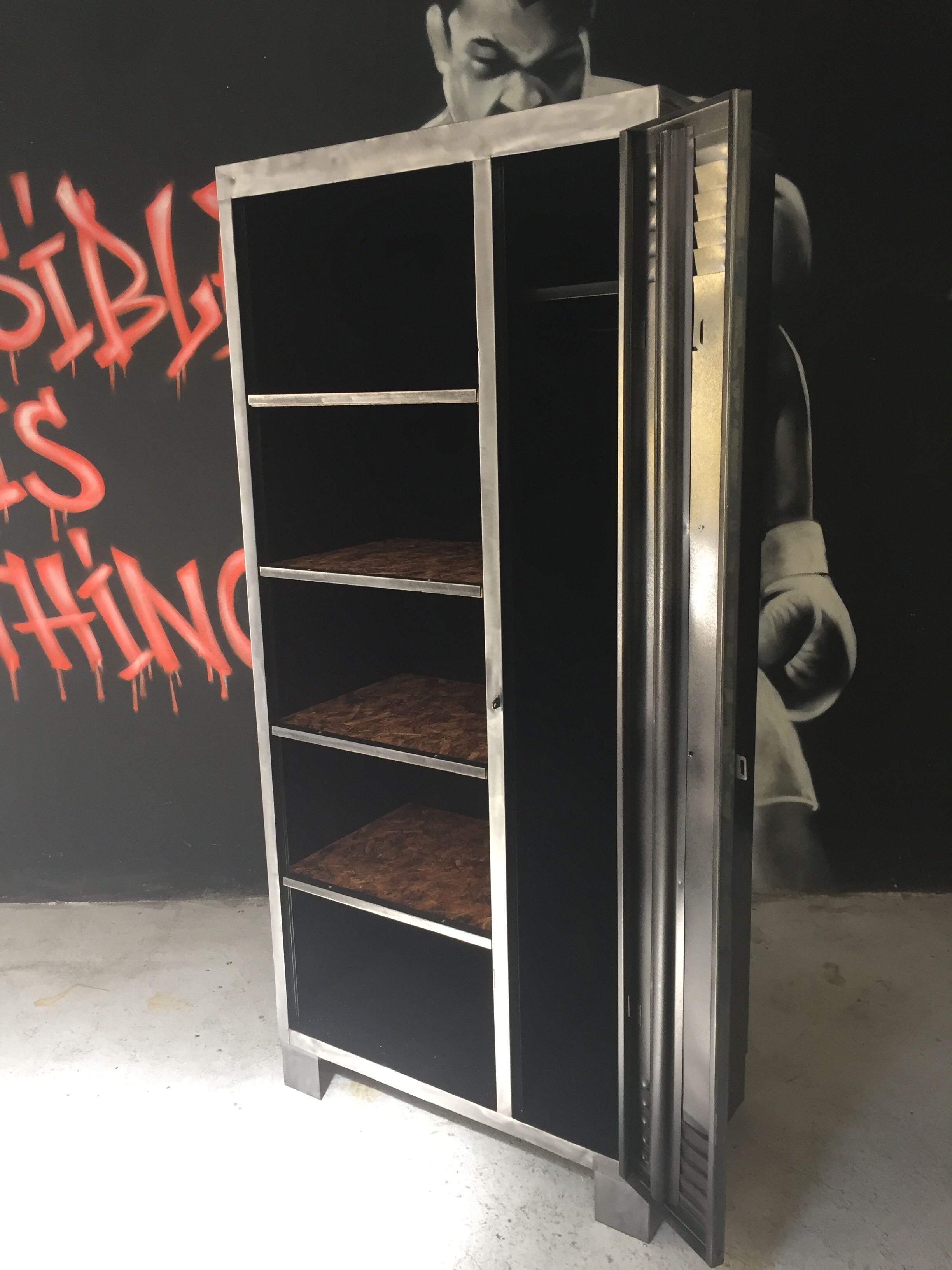 Industrial vintage wardrobe