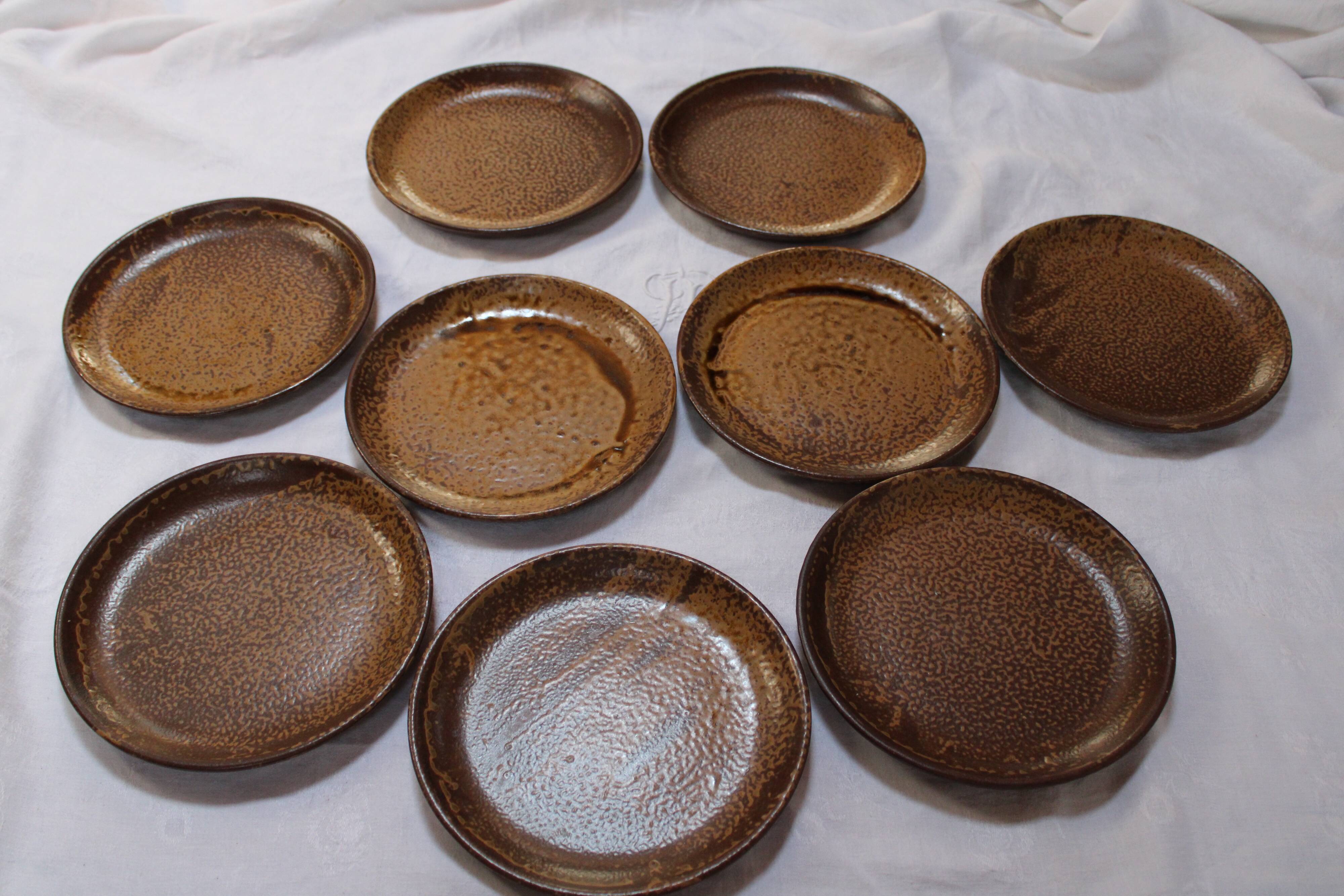 Set of 9 sandstone plates