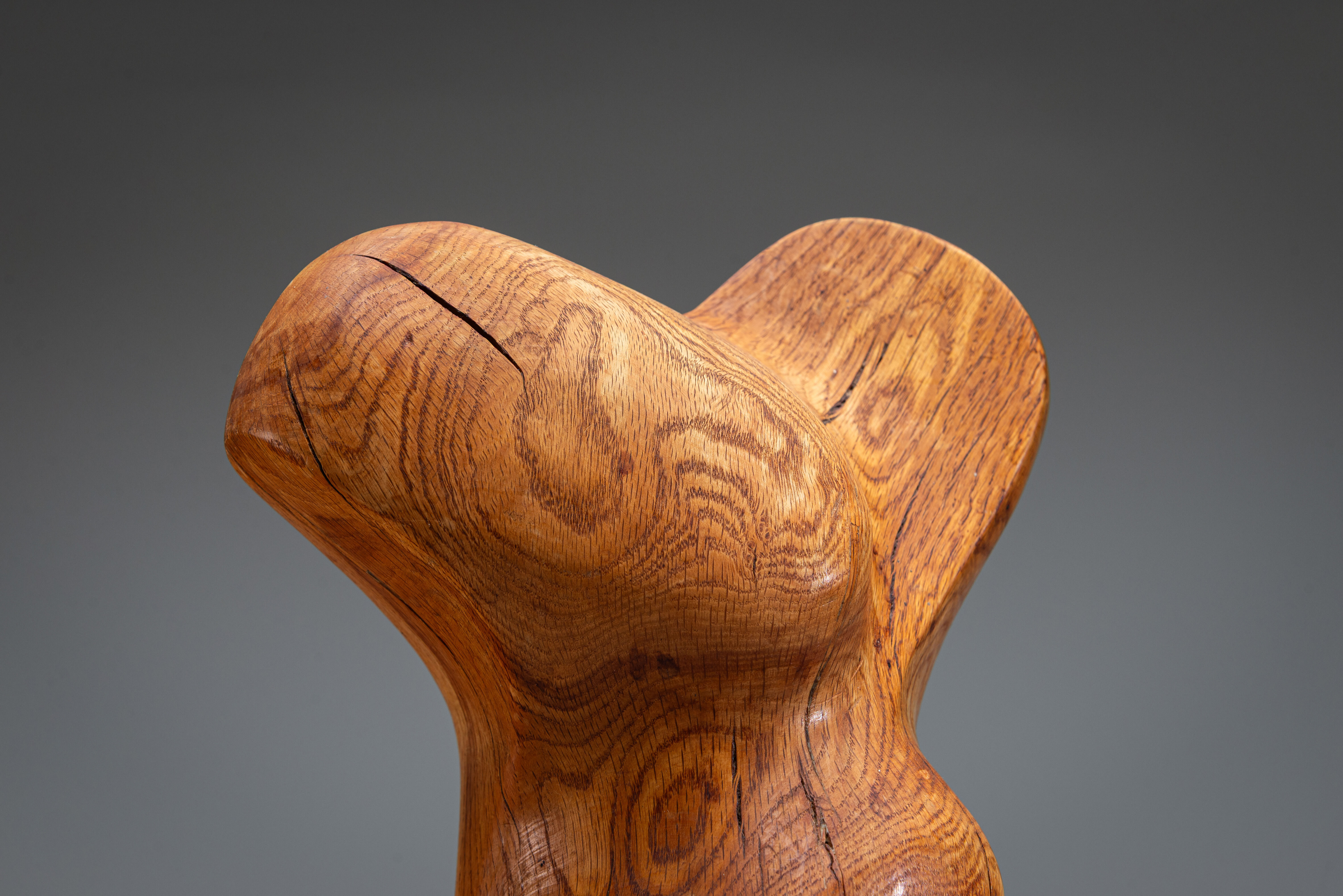 Abstract biomorphic wooden sculpture 1978