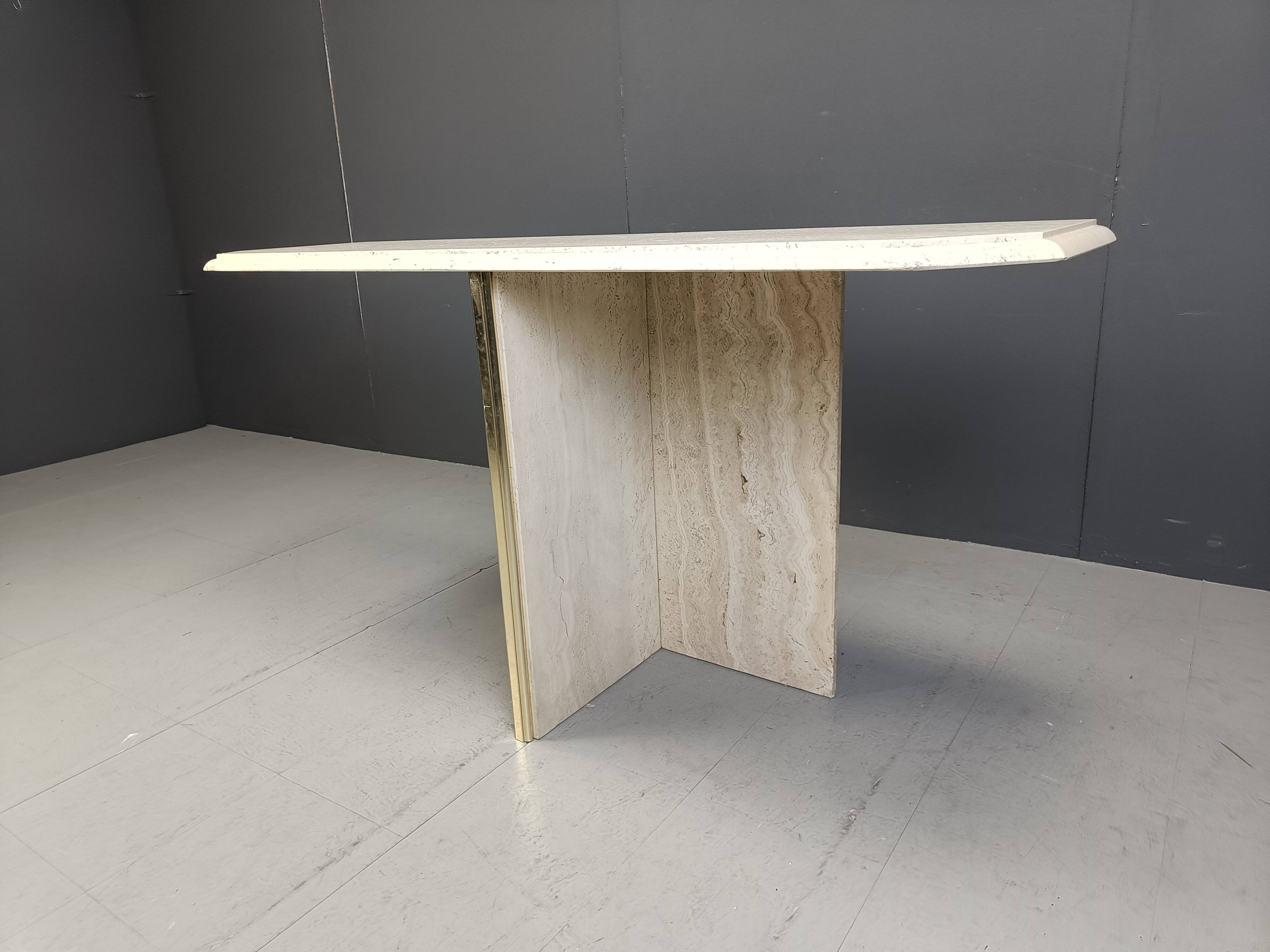 Vintage travertine console table, 1970s