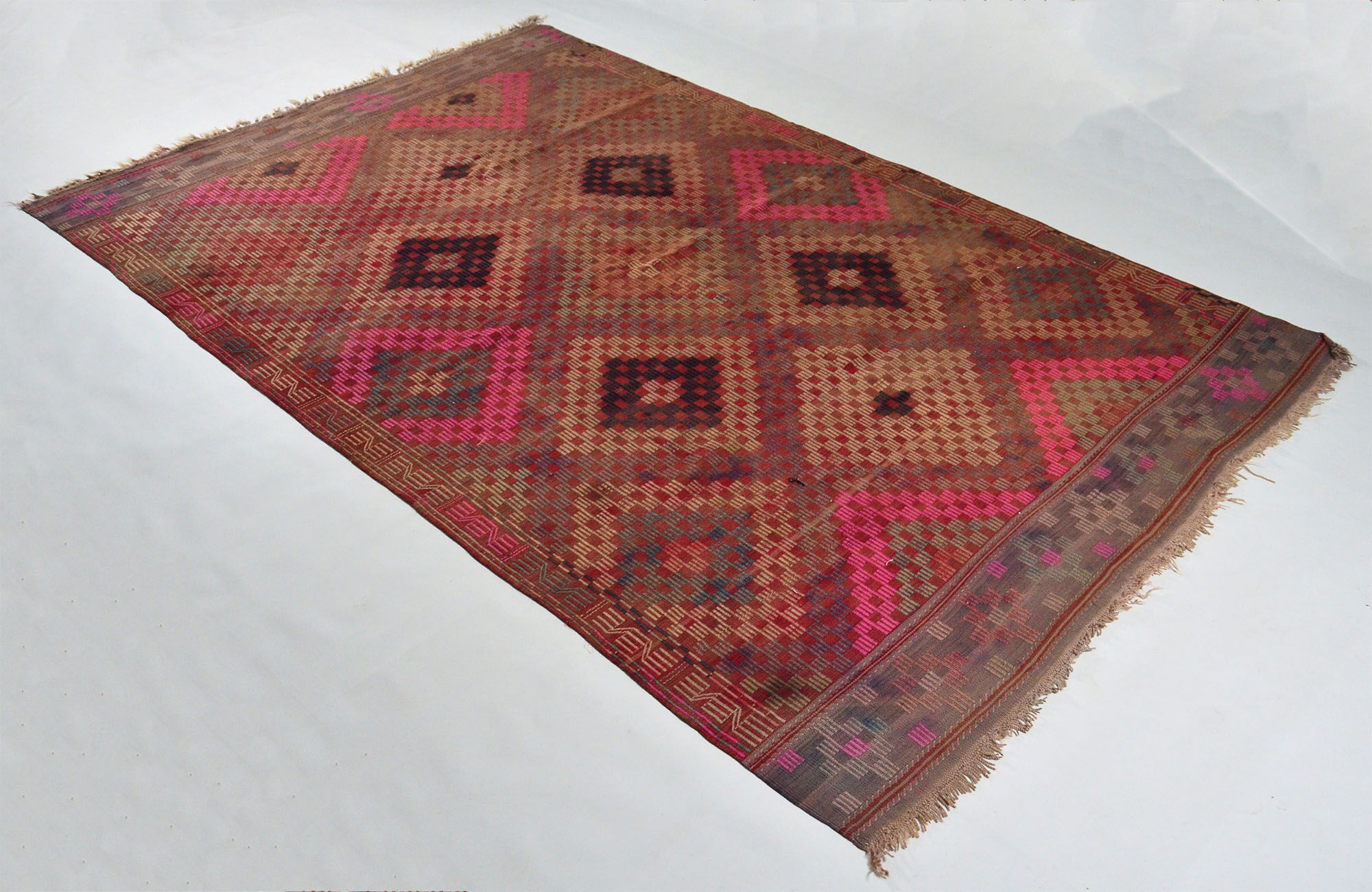 Anatolian handmade kilim rug 293 cm x 193 cm