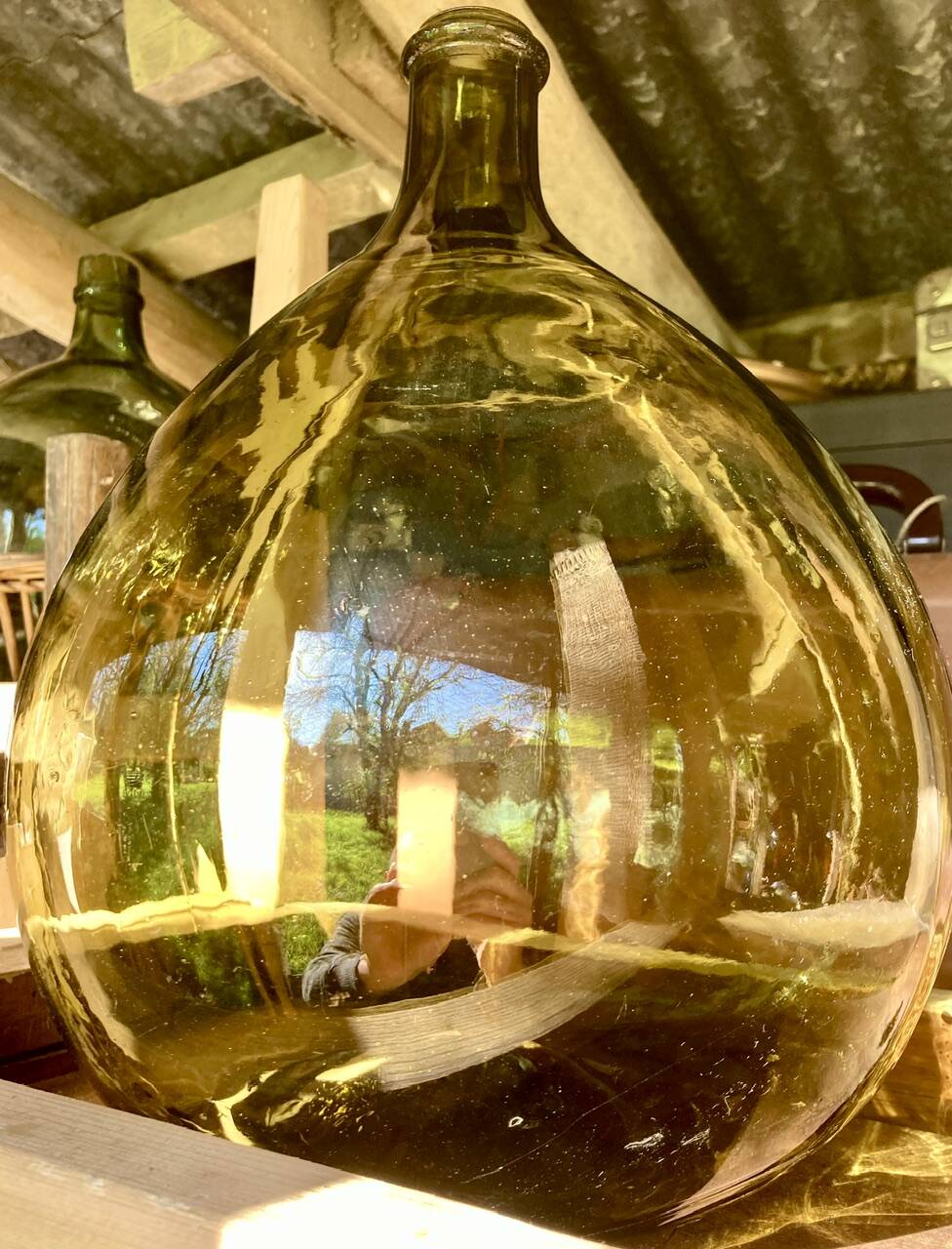 10L demijohn in a pretty olive green