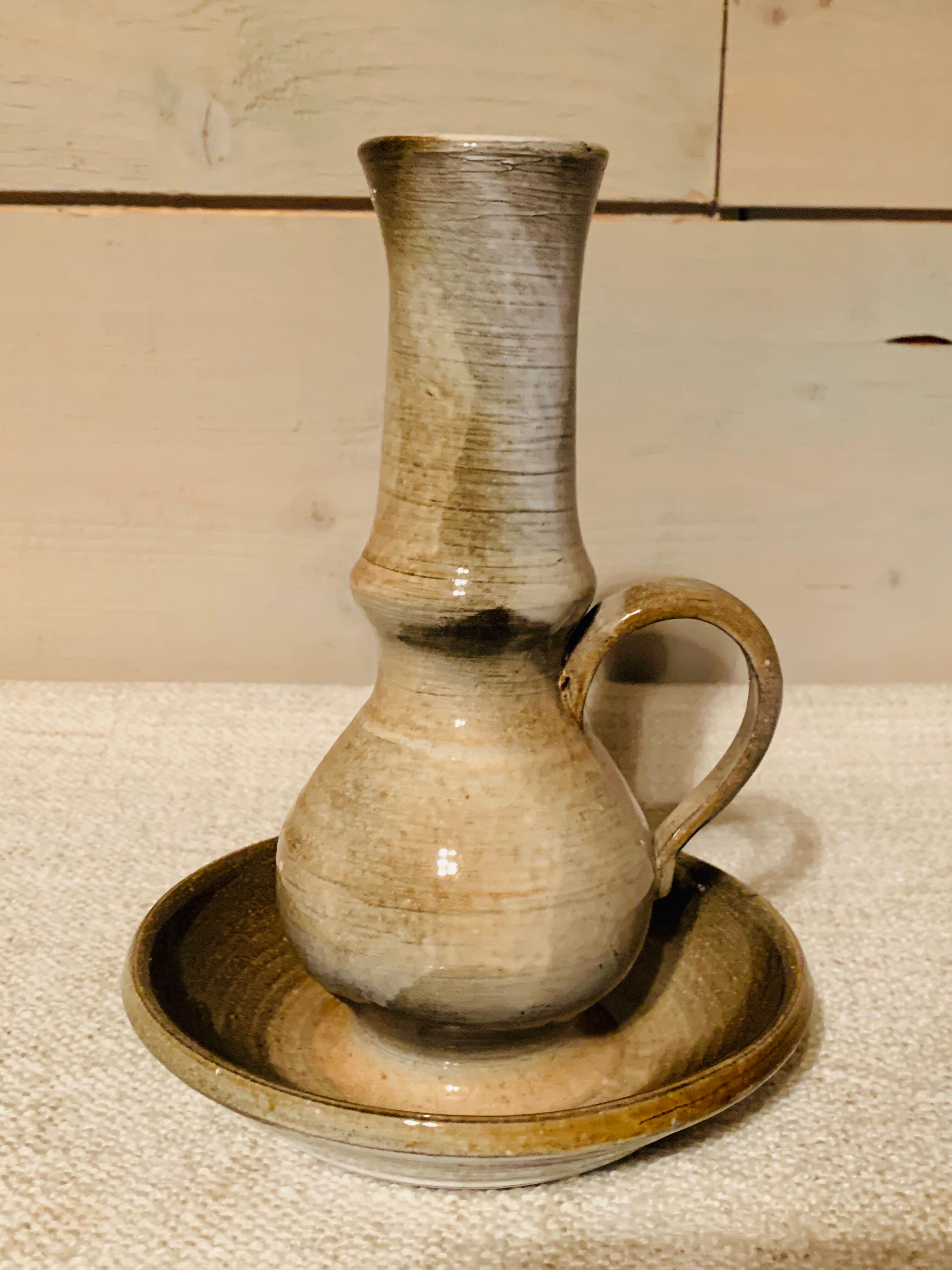 Vintage modernist ceramic candle
