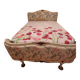 Bed frame with slatted base and mattress