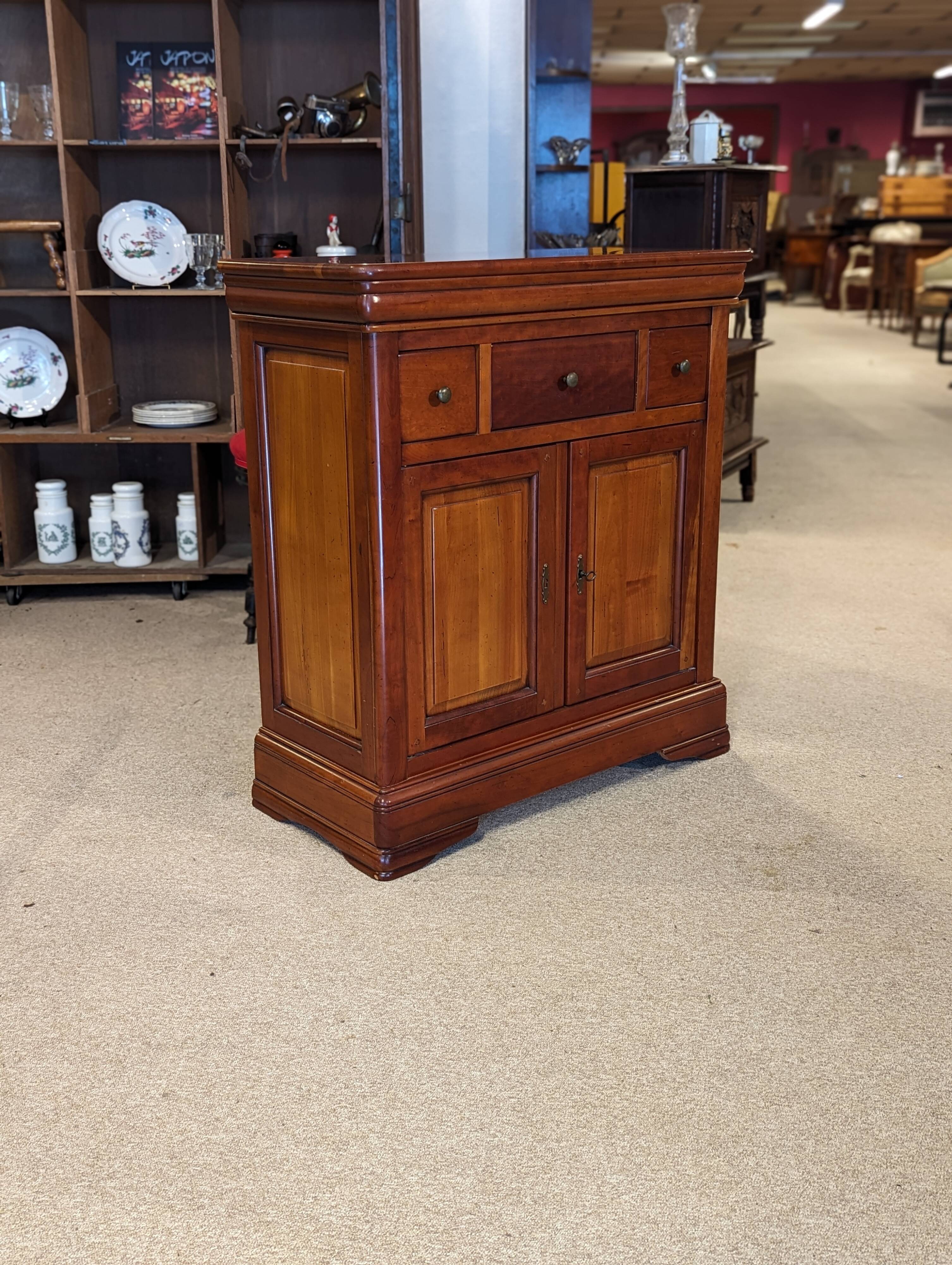 Small Louis Philippe style cherry wood sideboard