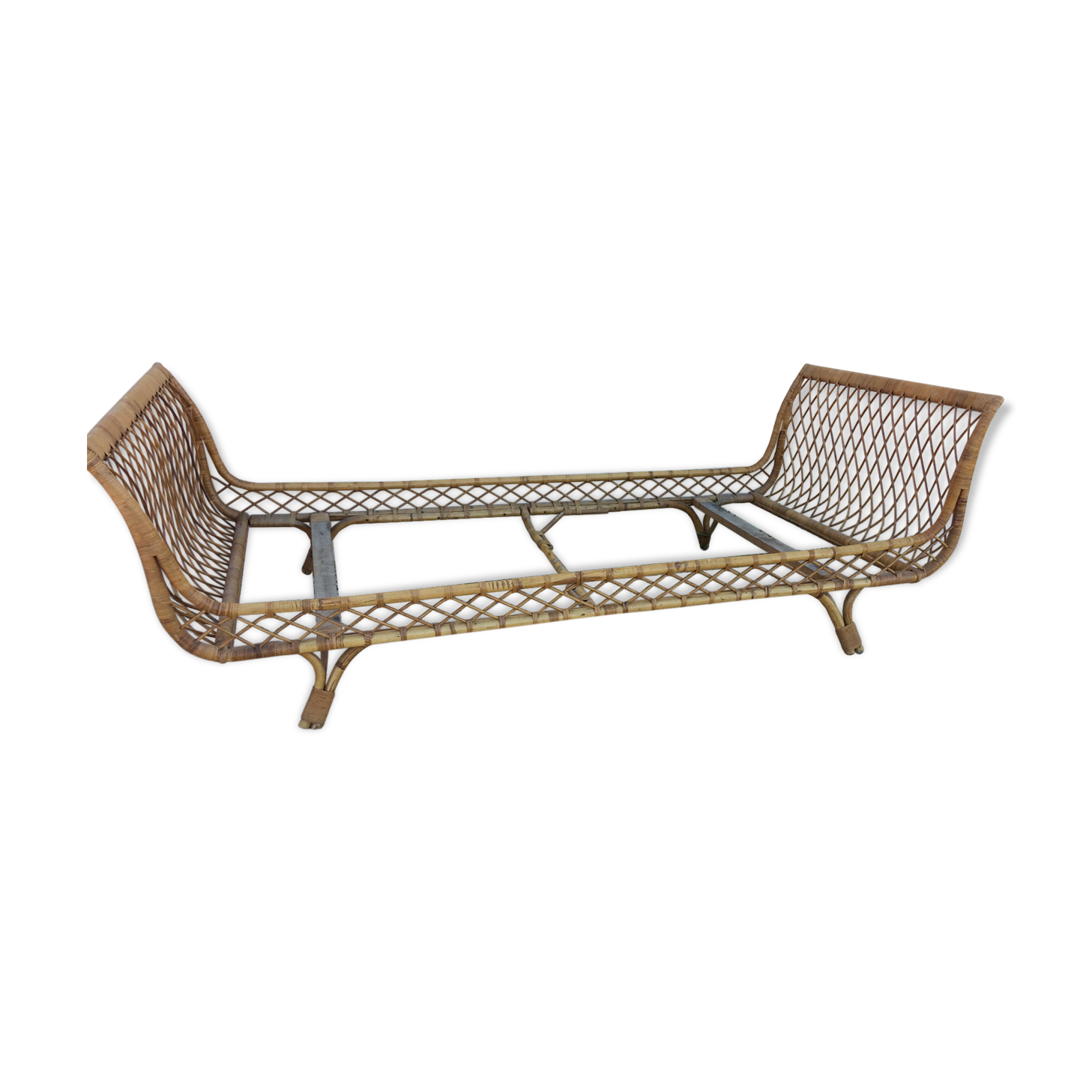 Vintage rattan sofa bed