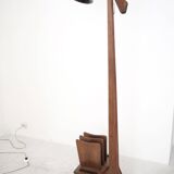 Lampadaire en chêne Français avec rangement coin lecture