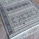 Handwoven Kilim rug made of camel wool, silk, and cactus – blue
