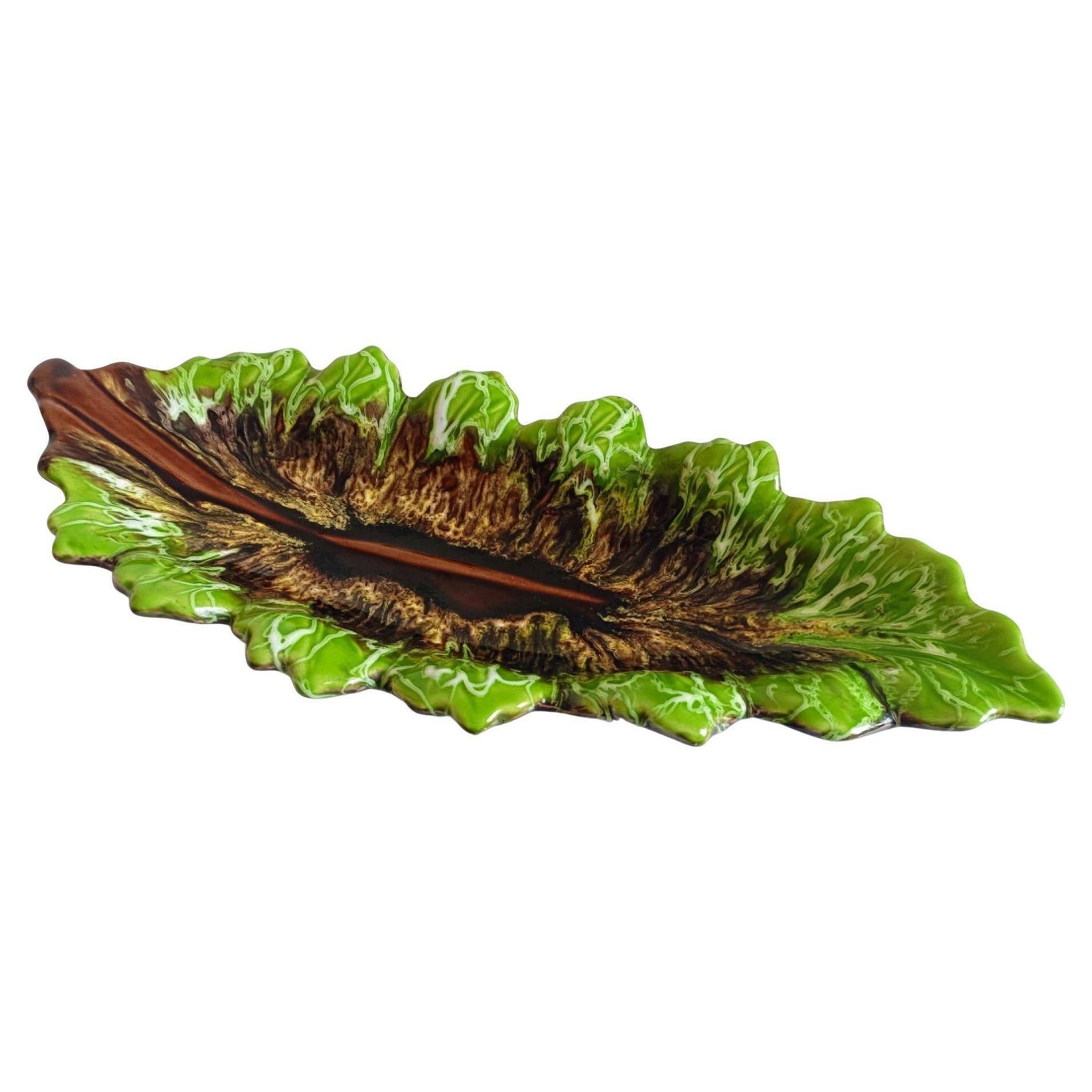 Mid-Century Majolica Centerpiece by Vallauris, Handmade, 1950s France