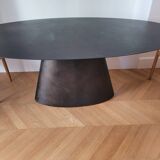 Table ovale metale noir AMPM
