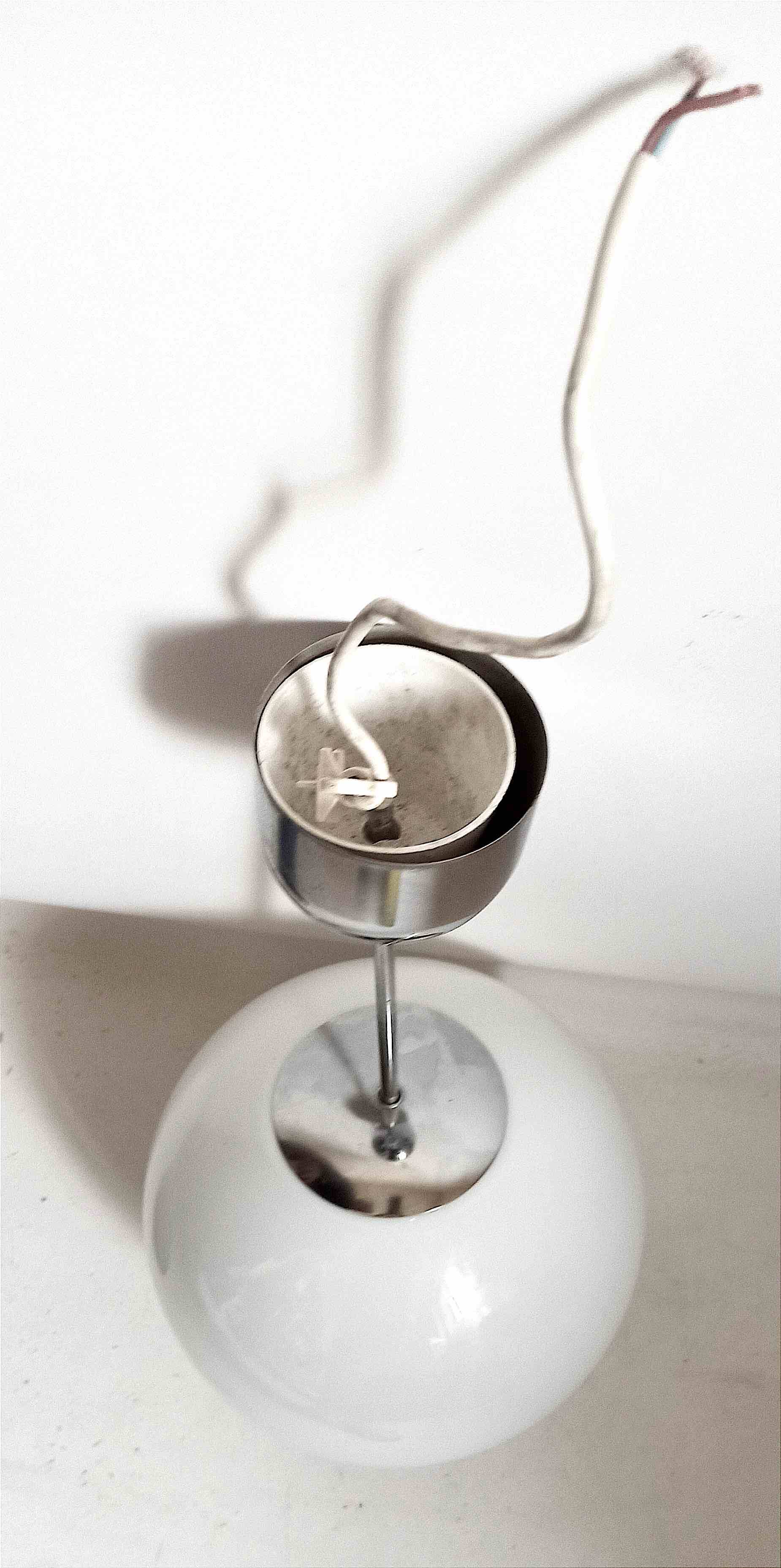 White opaline suspension 70s height 58 cm diameter 48.5 cm