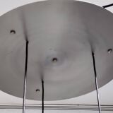 Suspension 3 lumières en verre de Murano et métal verni par Toni Zuccheri pour Venini