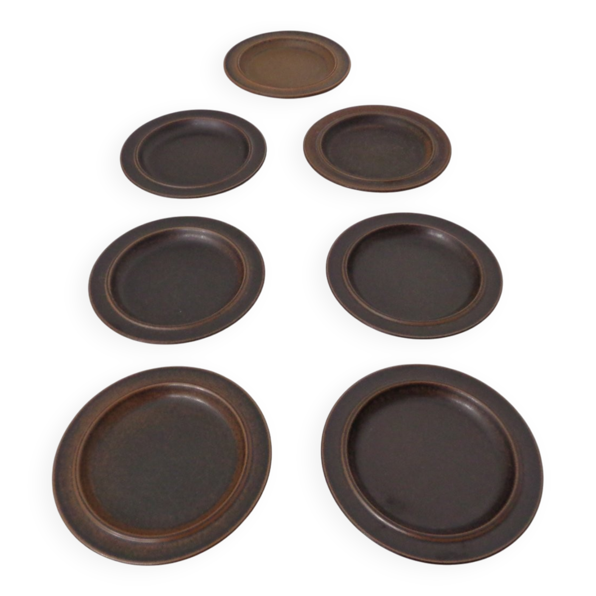 Ruska Plates by Ulla Procope for Arabia, Set of 7, Finland, 1960s, Set of 7