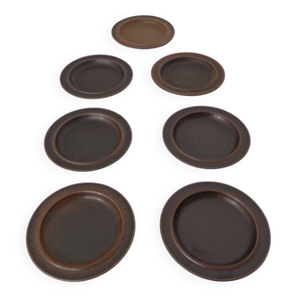 Ruska Plates by Ulla Procope for Arabia, Set of 7, Finland, 1960s, Set of 7
