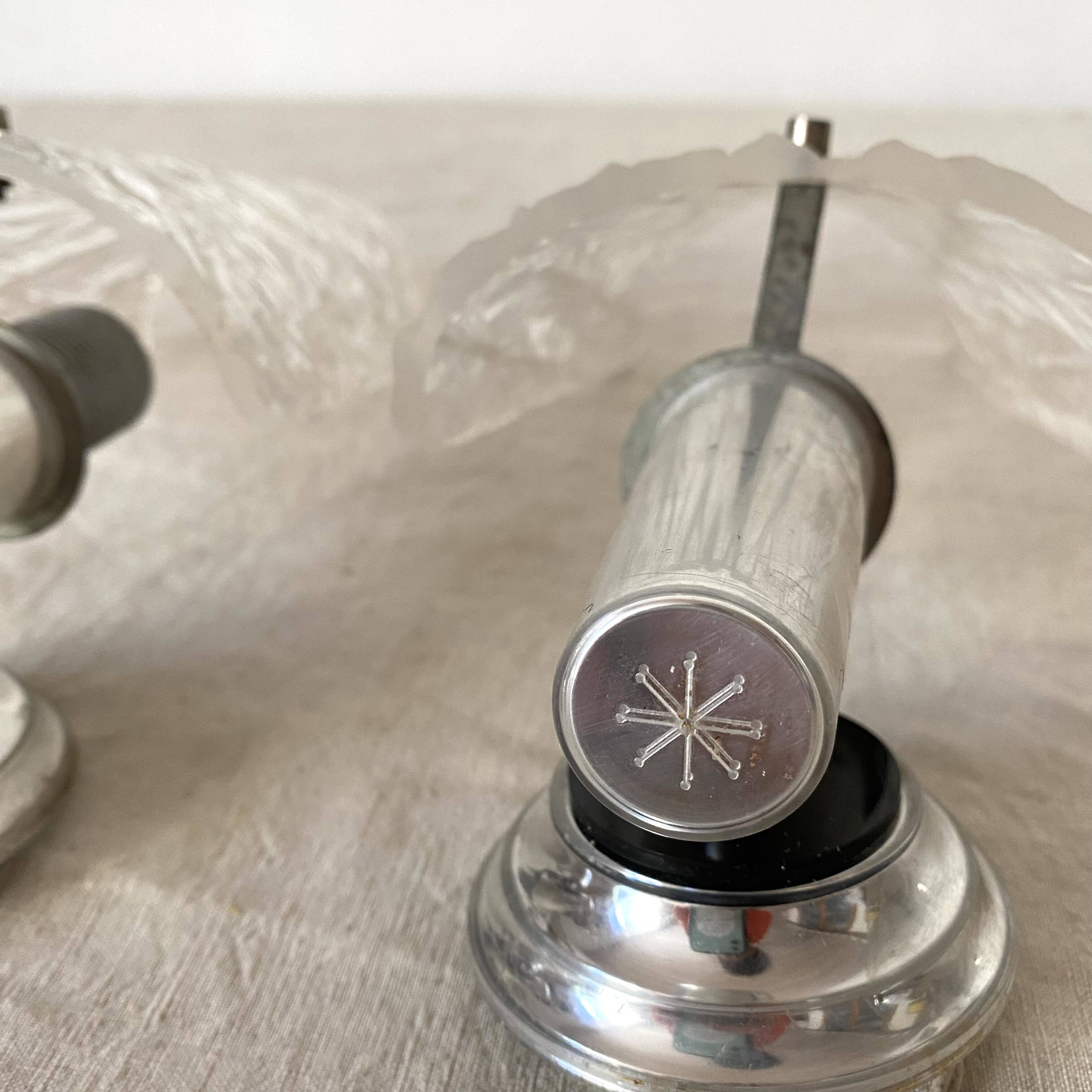 Pair of vintage cast perspex wall lights