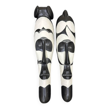 Lot de Masques Fang du Cameroun –Art Africain en Bois |Décoration Africaine