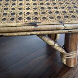 Rattan and canework footrest from the 50s/60s