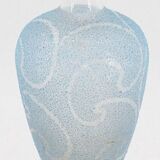Vase en verre bleu