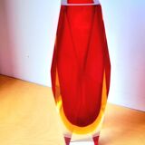 Sommerso vase prism, Flavio Poli, Murano 1970