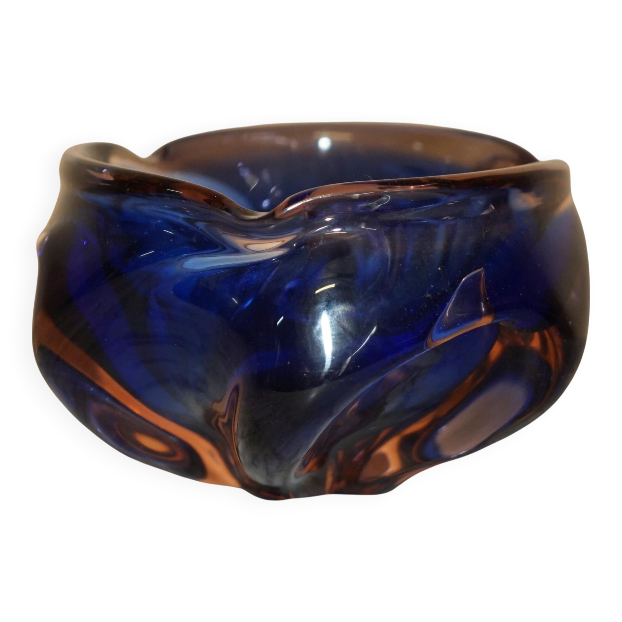 Decorative glass floral bowl