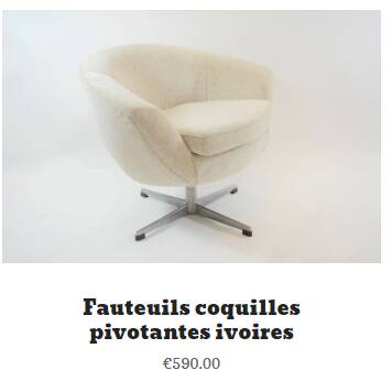 Mid-Century Scandinavian Ivory Swivel Shell Armchair