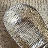 Woven silver-plated metal basket