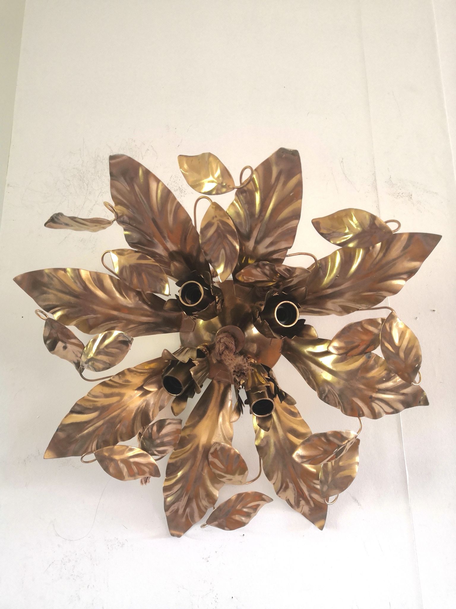Floral metal ceiling lamp design MM Lampadari 70s
