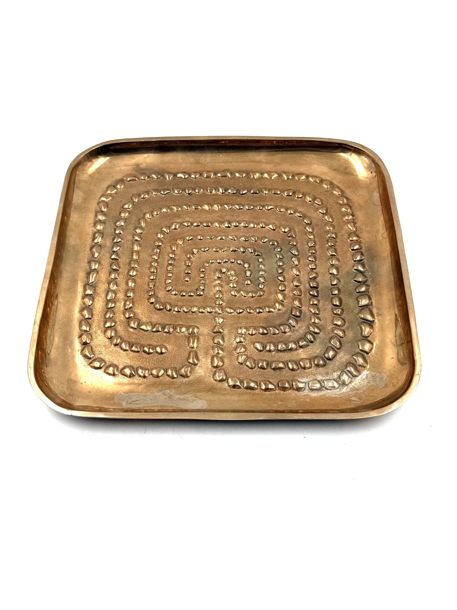 Modern solid brass tray / vide poche, Atelier Ventrella Italy 1980s