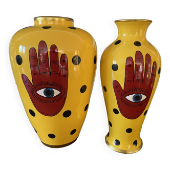 Kare Design yellow vase red hand 39cm Kare Design