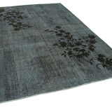 Hand-knotted bohemian turkish 1970s 213 cm x 305 cm black rug